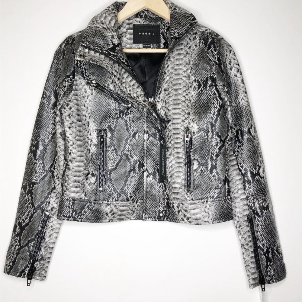 BLANKNYC Snake Print Faux Leather Jacket